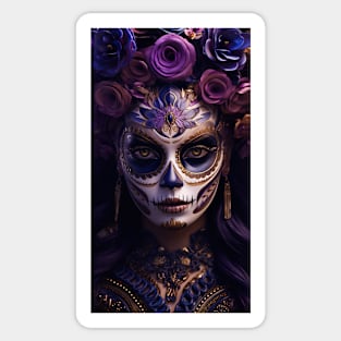 Close Up Face Image of beautiful women as a LaCatrina Sticker